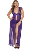 Purple Plus Size Locked Away Lover Lingerie Gown - Aoka Styles Australia