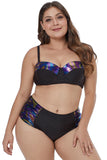 Moulded Cups Dotted Plus Size Swimwear - Aoka Styles Australia