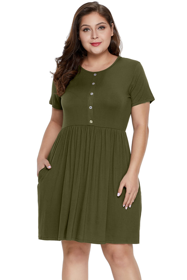 Army Green More Than Fair Plus Size Dress - Aoka Styles Australia