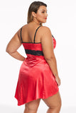 Red Lace V Neckline Plus Size Babydoll - Aoka Styles Australia