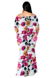 White California Poppy Mermaid Plus Size Dress - Aoka Styles Australia