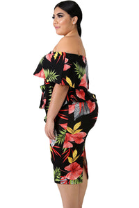 Tropical Print Plus Size Dress - Aoka Styles Australia