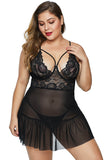 Black Fluttering Plus Size Chemise - Aoka Styles Australia