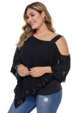 Asymmetric Cold Shoulder Plus Size Blouse - Aoka Styles Australia