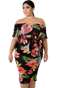 Tropical Print Plus Size Dress - Aoka Styles Australia