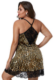 Leopard Venecia Chemise with Lace Trim - Aoka Styles Australia