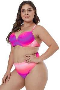 Rose Gradient Color Plus Size Swimwear - Aoka Styles Australia