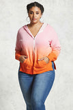 Orange Plus Size Ombre Terry Hoodie - Aoka Styles Australia