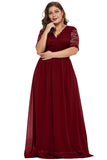 Red Plus Size Chiffon Evening Party Maxi Dresses - Aoka Styles Australia