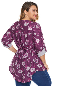 Rose Floral Pintuck Plus Size Blouse - Aoka Styles Australia