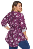 Rose Floral Pintuck Plus Size Blouse - Aoka Styles Australia