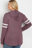 Purple Plus Size Long Sleeve Pullover Hoodie - Aoka Styles Australia