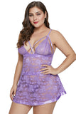 Purple Dreamy Lace Plus Size Babydoll - Aoka Styles Australia