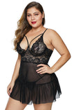 Black Fluttering Plus Size Chemise - Aoka Styles Australia