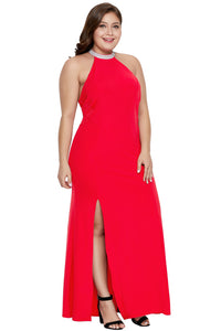 Red Twisted Love Plus Size Maxi Dress - Aoka Styles Australia