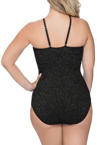 Black Plus Shamilar High-Neck One Piece Swimsuit - Aoka Styles Australia