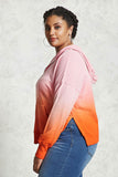 Orange Plus Size Ombre Terry Hoodie - Aoka Styles Australia