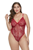 Red Sweet Floral Plus Size Teddy Lingerie - Aoka Styles Australia