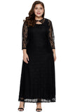 Black Nadia Plus Size Lace Dress - Aoka Styles Australia