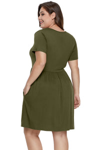 Army Green More Than Fair Plus Size Dress - Aoka Styles Australia