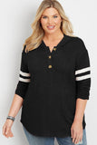 Black Plus Size Long Sleeve Pullover Hoodie - Aoka Styles Australia