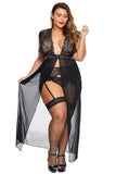 Black Plus Size Locked Away Lover Lingerie Gown - Aoka Styles Australia