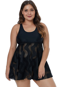 Black Plus Size Swim Dress - Aoka Styles Australia