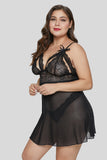 Plus Size Peek-A-Boo Babydoll & Thong Set - Aoka Styles Australia