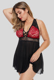 Plus Size Lattice Babydoll Set - Aoka Styles Australia