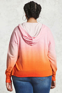 Orange Plus Size Ombre Terry Hoodie - Aoka Styles Australia