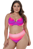 Rose Gradient Color Plus Size Swimwear - Aoka Styles Australia