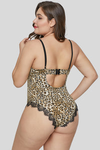 Plus Size Main Dish Leopard Print Teddy - Aoka Styles Australia