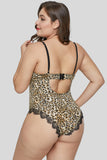 Plus Size Main Dish Leopard Print Teddy - Aoka Styles Australia