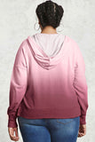 Red Plus Size Ombre Terry Hoodie - Aoka Styles Australia