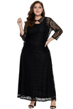 Black Nadia Plus Size Lace Dress - Aoka Styles Australia