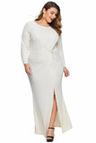 Apricot Plus Size Long Sleeve Twist Detail Maxi Metallic Dress - Aoka Styles Australia