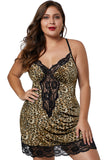 Leopard Venecia Chemise with Lace Trim - Aoka Styles Australia