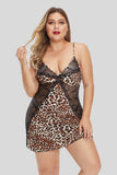 Cheetah Print Lace Hollow-out Plus Size Lingerie - Aoka Styles Australia