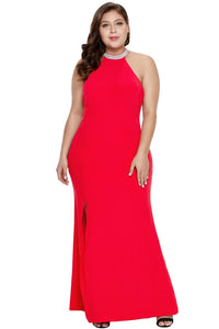 Red Twisted Love Plus Size Maxi Dress - Aoka Styles Australia