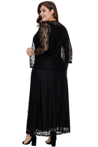 Black Nadia Plus Size Lace Dress - Aoka Styles Australia