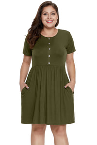 Army Green More Than Fair Plus Size Dress - Aoka Styles Australia