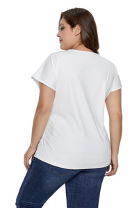 White Plus Size Twist Front Top - Aoka Styles Australia