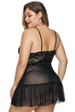 Black Fluttering Plus Size Chemise - Aoka Styles Australia