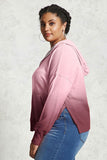 Red Plus Size Ombre Terry Hoodie - Aoka Styles Australia