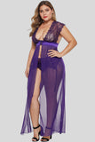 Purple Plus Size Locked Away Lover Lingerie Gown - Aoka Styles Australia