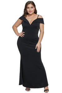 Black Short Sleeve Plus Size Slit Longline Dress - Aoka Styles Australia