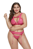 Rose Hollow-out Bust Plus Size Bralette Set - Aoka Styles Australia