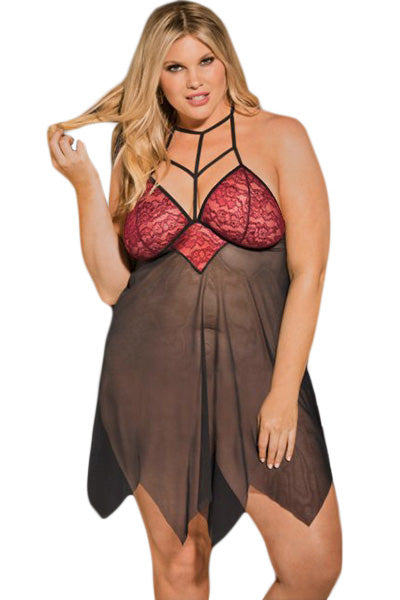 Plus Size Handkerchief Babydoll Lingerie - Aoka Styles Australia