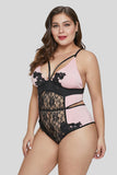 Floral Lace Applique Plus Size Teddy - Aoka Styles Australia