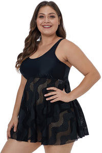 Black Plus Size Swim Dress - Aoka Styles Australia